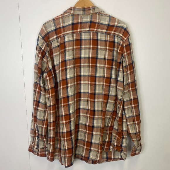 Eddie Bauer Classic Fit Orange Button Up Flannel Shirt Size T3XL - Picture 2 of 3
